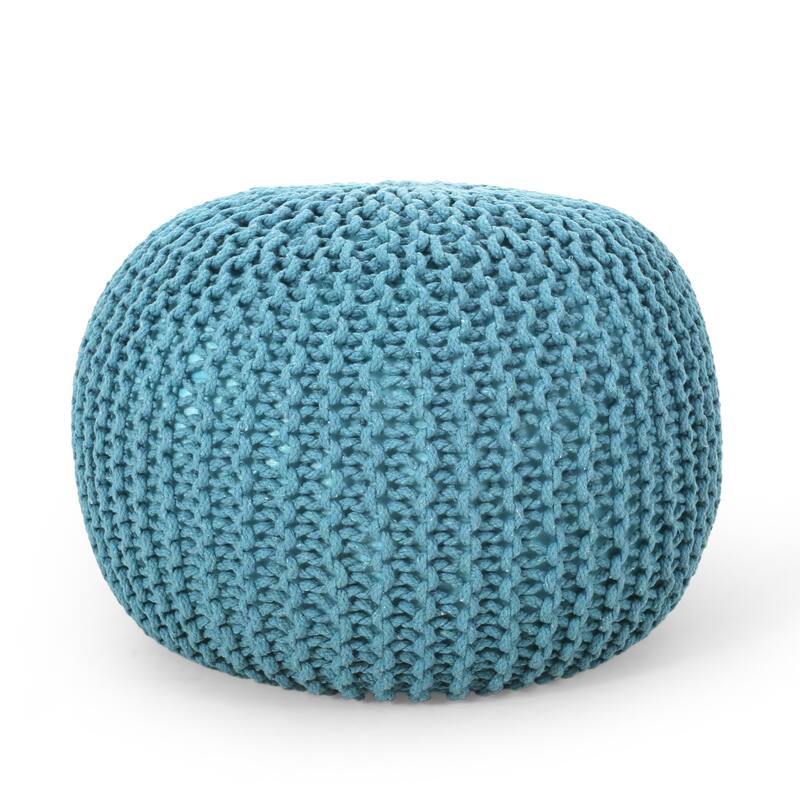 Charming Knit Pouf for Stylish and Comfortable Living Spaces