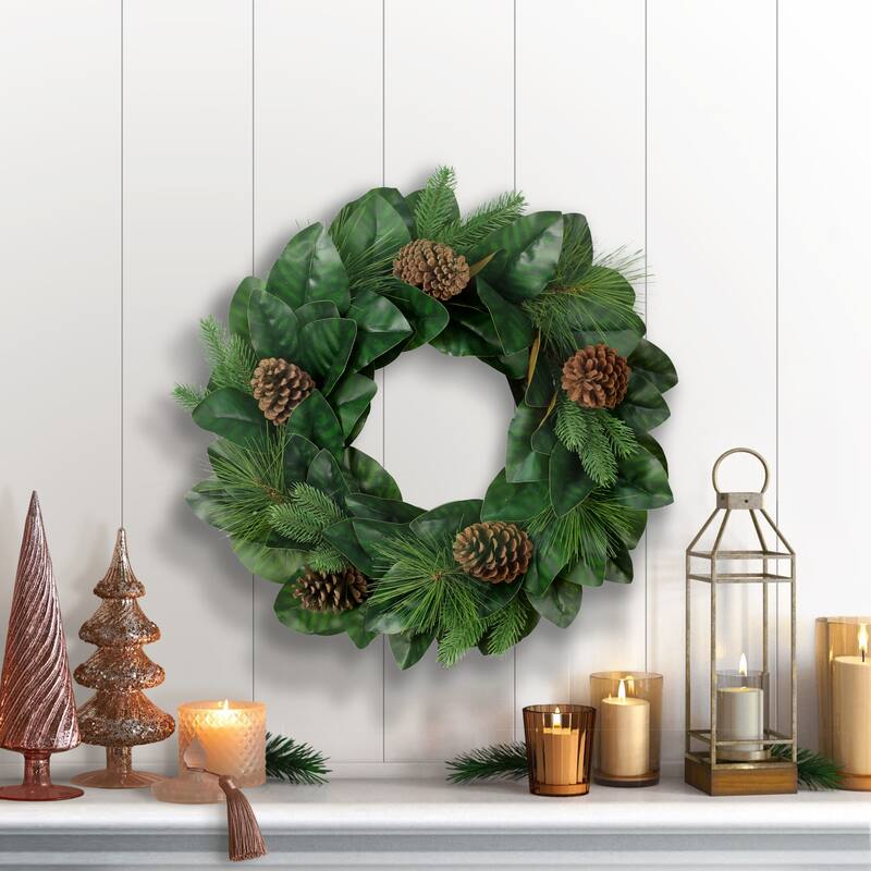 Puleo International 24" Magnolia Wreath - Green