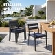 preview thumbnail 23 of 45, Outdoor Stackable Aluminum Dining Chair with Cushion (Set of 4)