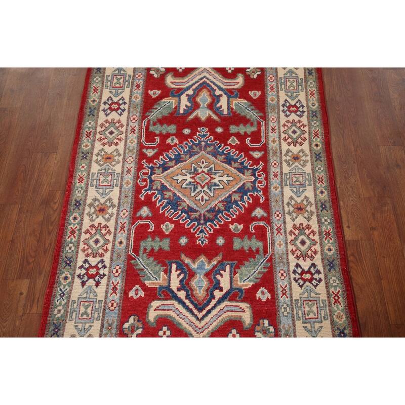 Oriental Red Kazak Accent Rug Hand-Knotted Wool Carpet - 3'0" x 5'1"