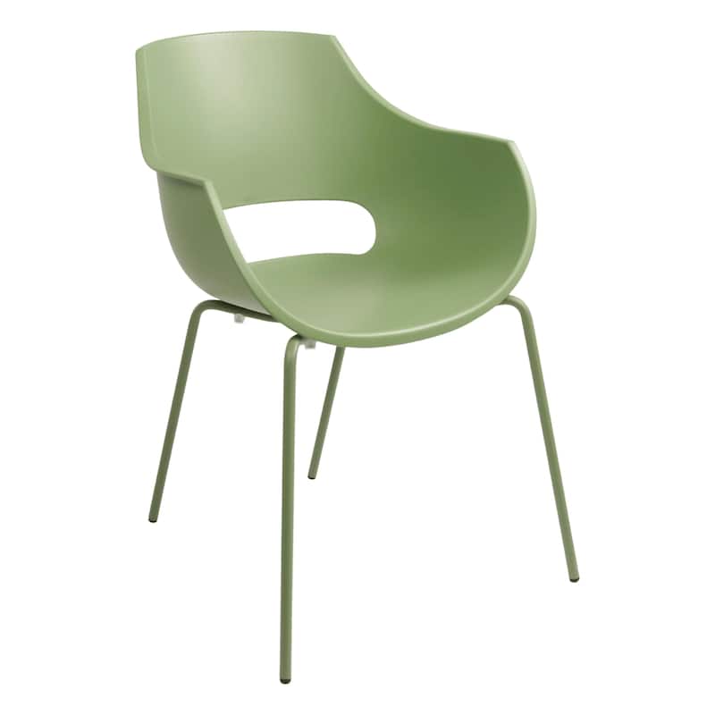 Furnish Theory Urban-ML Pro Indoor/Outdoor Stackable Dining Armchairs Polypropylene Shell & Powder-Coated Steel Legs (Set of 2)