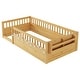 preview thumbnail 8 of 10, Twin Size Toddler Floor Bed Fence Bed with Guardrails, Natural