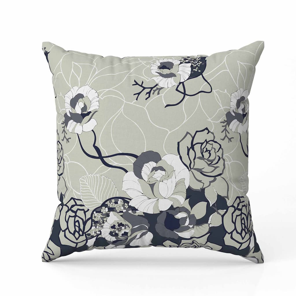 Regal Rose Retreat Faux Suede Reversible Throw Pillow Yellow and Gray