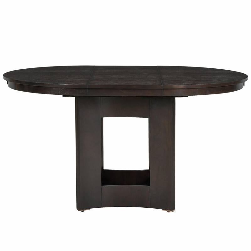 Farmhouse Extendable Round Dining Table with 16" Removable Leaf, Space-Saving Kitchen Table for Small Spaces