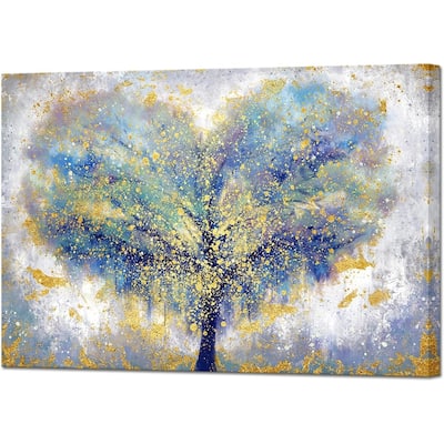 Wall Art Gold and Blue Artwork
