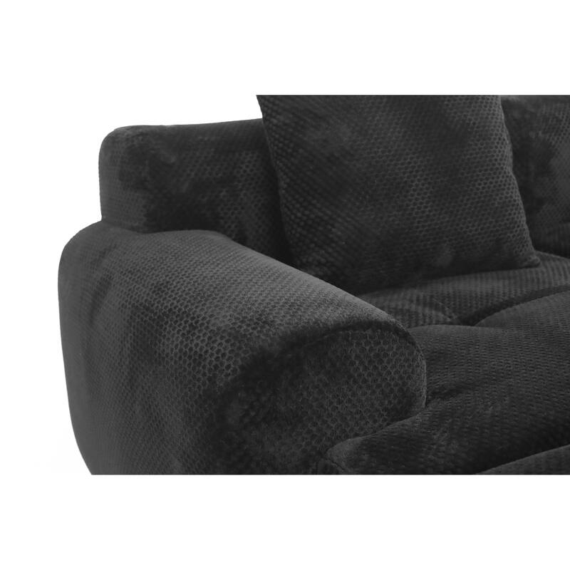 4-Piece L Shaped Upholstered Modular Sectional Sofa