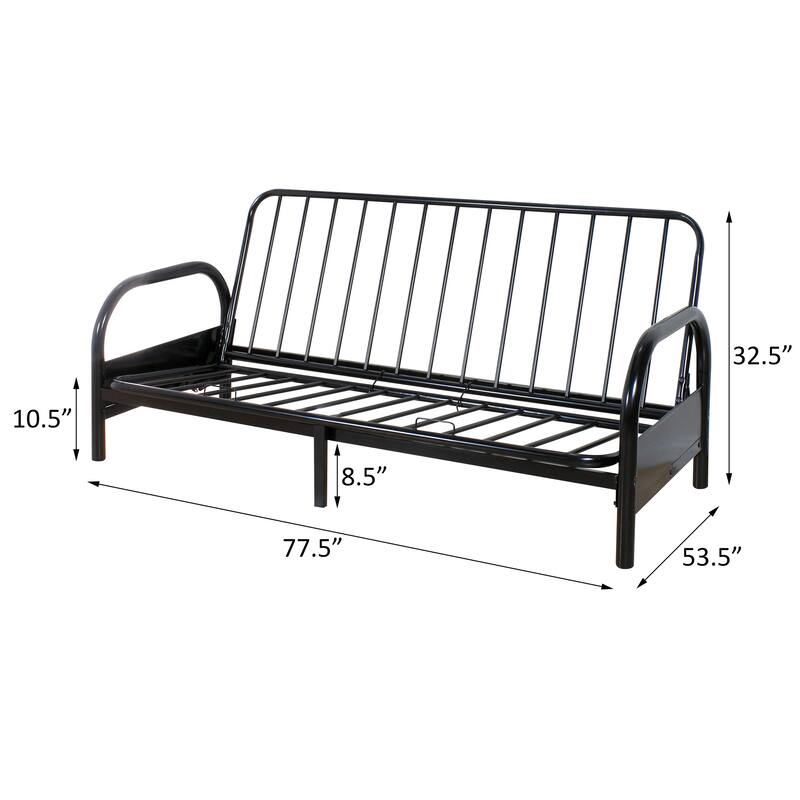 Black Adjustable Metal Futon Frame with Modern Design