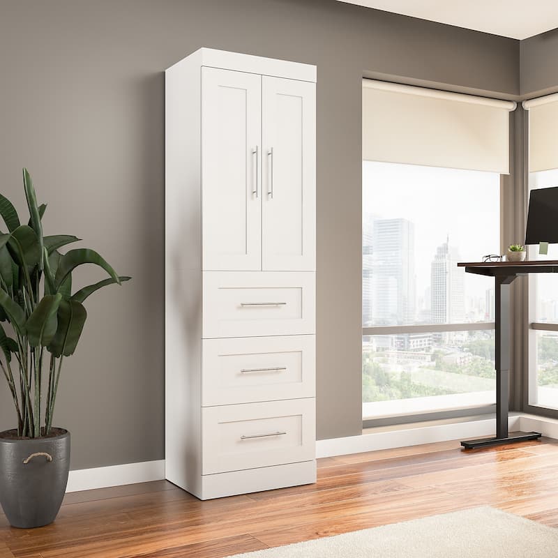 Pur 25W Wardrobe with Drawers by Bestar - Wardrobe with Drawers - White
