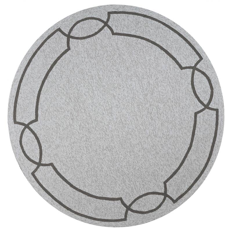 Masi Timeless Solid Weather Resistant Heritage-Inspired Hand-Woven Round Outdoor Rug - 7' Round