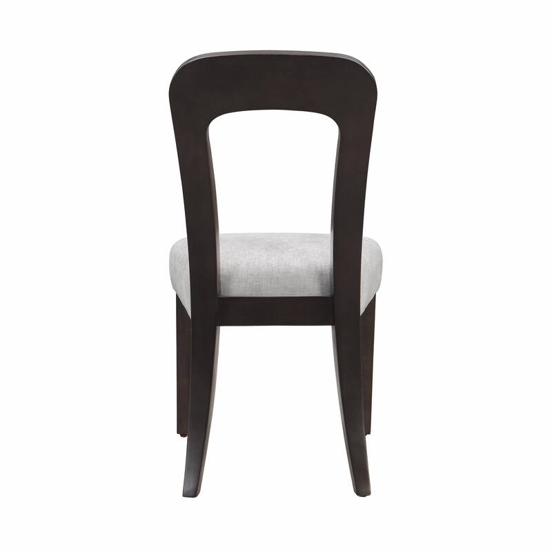 Set of 2 Fabric Upholstered Dining Chairs with Solid Rubber Wood Legs