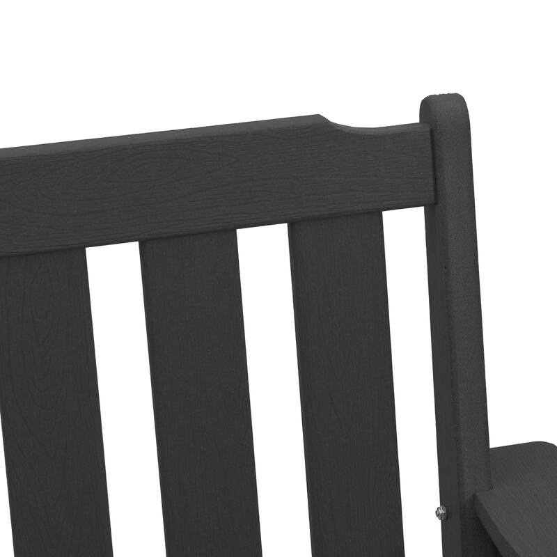 vidaXL Garden Dining Chairs 4 pcs Black 25.8x21.8x34.6 in HDPE - 25.8 x 23.2 x 34.6