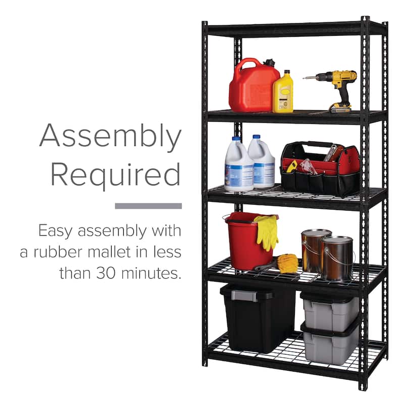 Iron Horse Wire Shelving Assorted Sizes 4 and 5 Shelf in Black