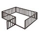 preview thumbnail 3 of 4, Full Size Wood Daybed Frame with Fence, Walnut
