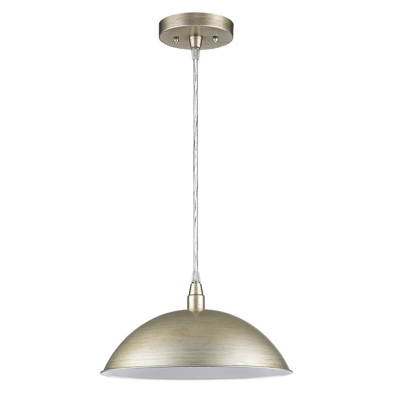 HomeRoots Silver Metal Hanging Light with Dome Shade - 12' X '5.5' X '12