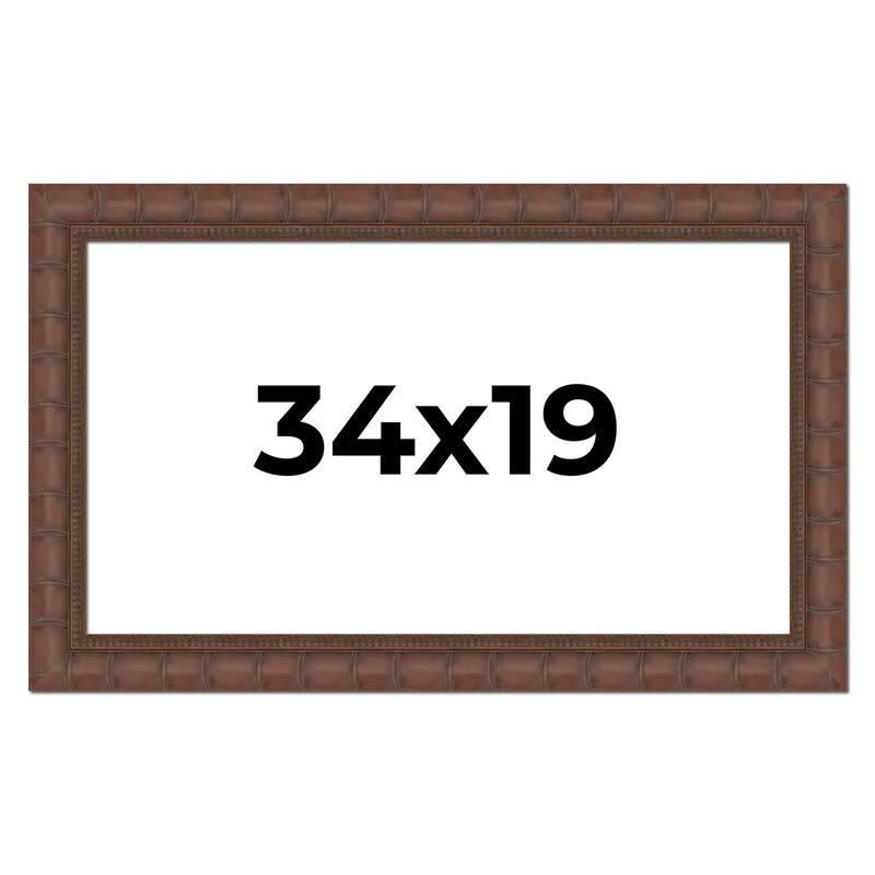 34x19 Frame Pewter Solid Wood Picture Frame Width 1.625 Inches | Interior Frame Depth 0.6875 Inches