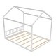 preview thumbnail 5 of 6, Queen Size Wooden House Bed with Headboard, Fun House-Shaped Design, Durable Pine Wood and MDF Construction, White