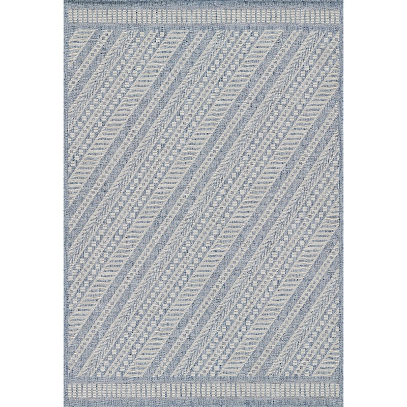 Momeni Hampton Geometric Indoor Outdoor Rug - 3'3" X 5' - Blue