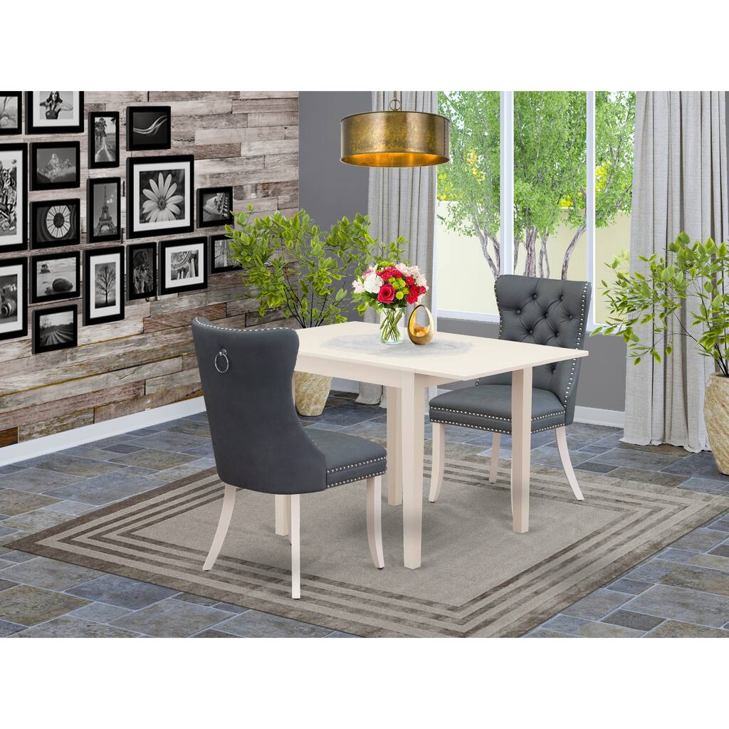 East West Furniture Dining Table Set Includes a Rectangle Kitchen Table and Parson Chairs, Linen White (Pieces Options)
