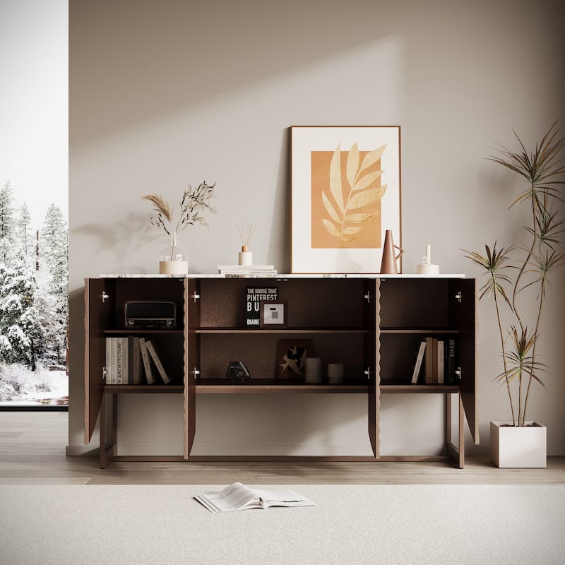 Unique 3 D wave texture sideboard