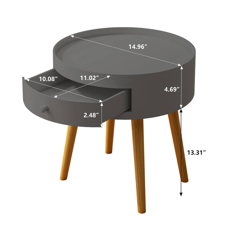 Modern Coffee Table with Drawer Side Table for Living Room