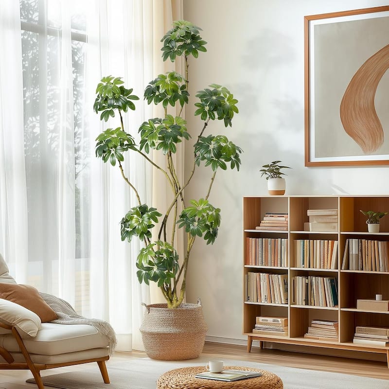 Artificial Umbrella Schefflera Tree, Fake Plant for Home Decor