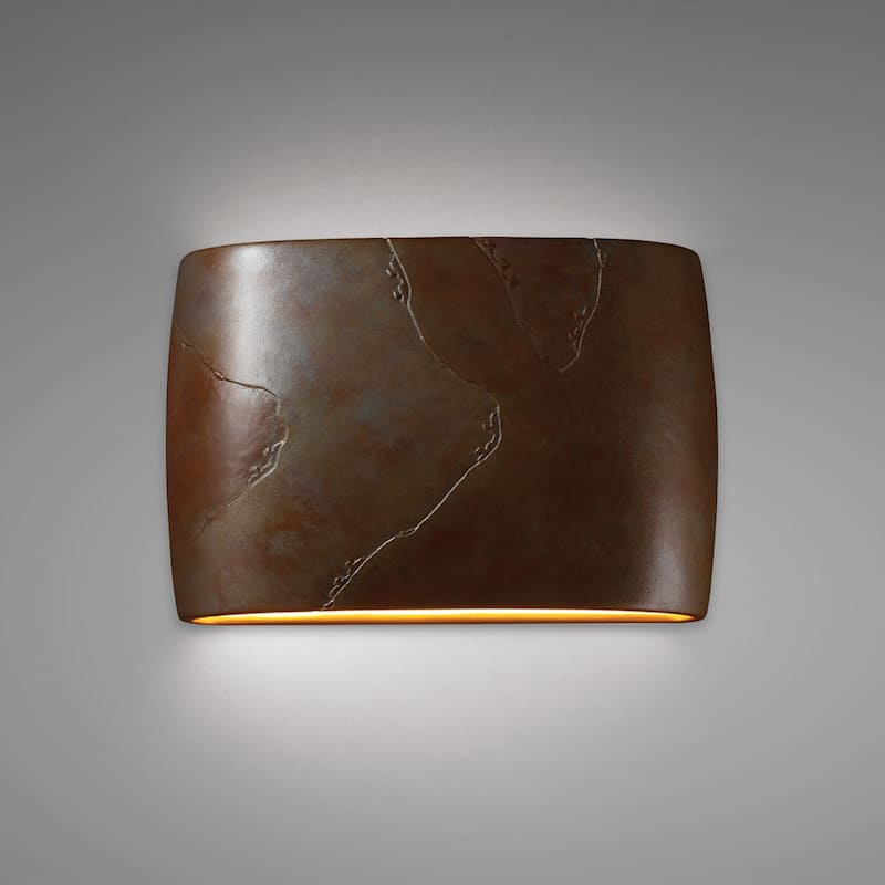 Justice Design Group Ambiance ADA Outdoor Large Ceramic Wide Oval Wall Sconce