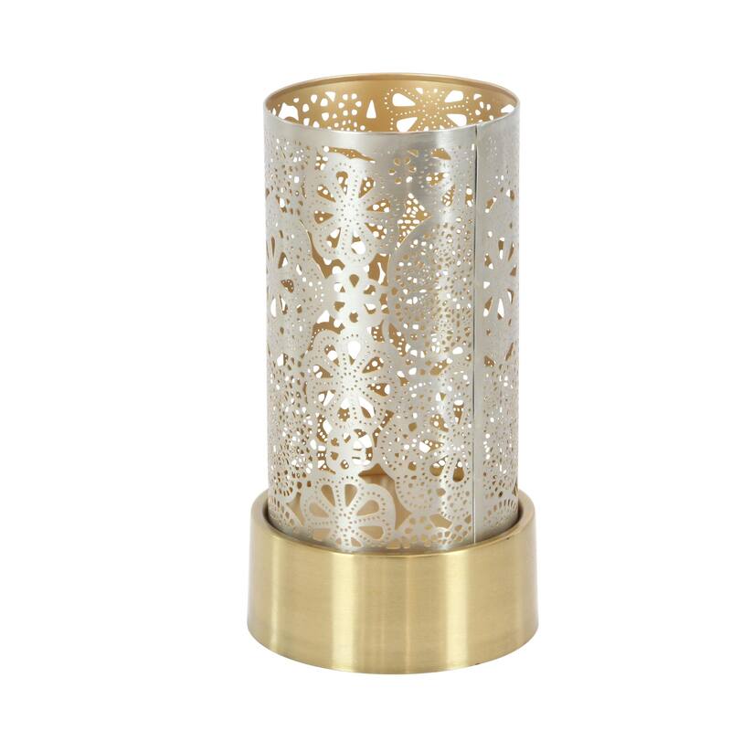 Metal Candle Lantern - Set of 2 Gold - Roche River Decor