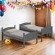 preview thumbnail 7 of 21, Wooden Versatile Twin over Twin Bunk Bed with Arched Headboard,Kids Bed Design