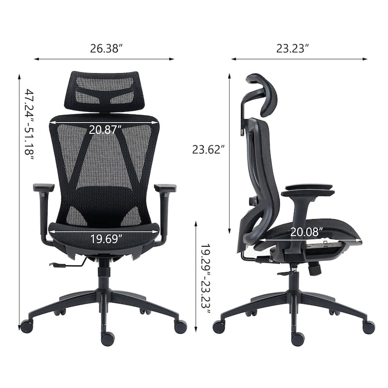 GDFStudio - Kingston Series High Backrest PU Material Office Chair and Waterfall Seat Design for Executive Comfort