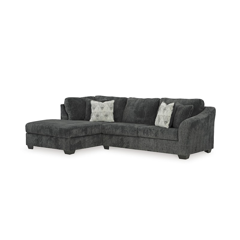 Signature Design by Ashley Biddeford Gray 2-Piece Sectional with Chaise - 120"W x 75"D x 40"H