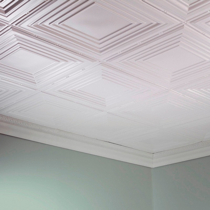 Decorative Glue Up Ceiling Tiles White 20x20 VARIED PATTERNS 1 88 pcs per box 