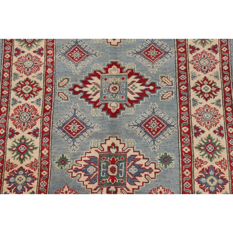 Kazak Rug Handmade Oriental Blue Wool Carpet - 3'10" x 6'0"