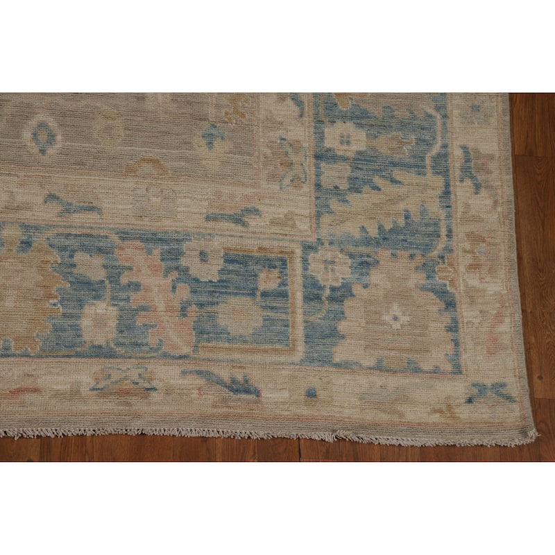 Vegetable Dye Oushak Turkish Area Rug Handmade Wool Carpet - 8'10"x 11'11"