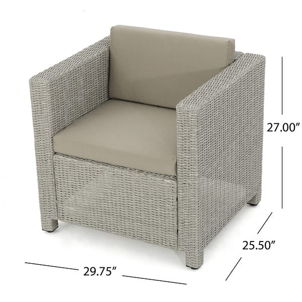 dimension image slide 10 of 11, Puerta Outdoor 4-piece Patio Chat Set by Christopher Knight Home