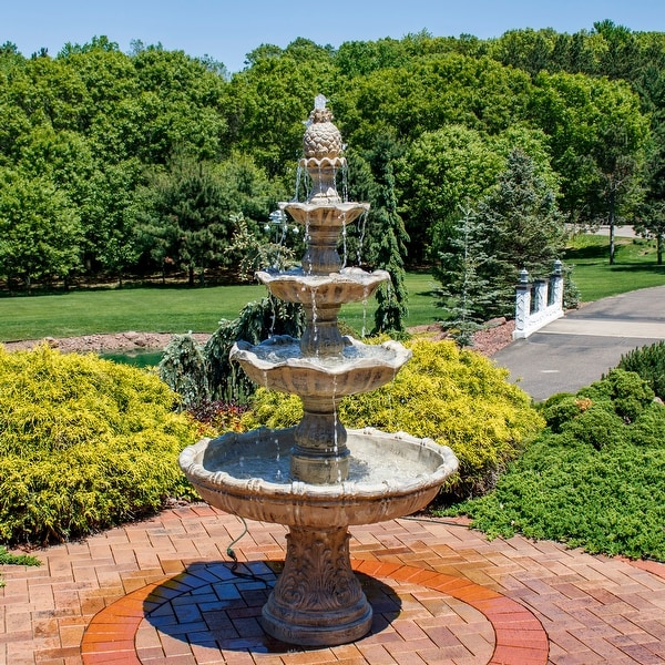 fontaine4つ Sunnydaze 4-Tier Grand Courtyard Garden Water Fountain