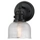 preview thumbnail 10 of 11, 24 in. 3-Light Black Bathroom Vanity Light with Clear Prismatic Glass Shade 1-light