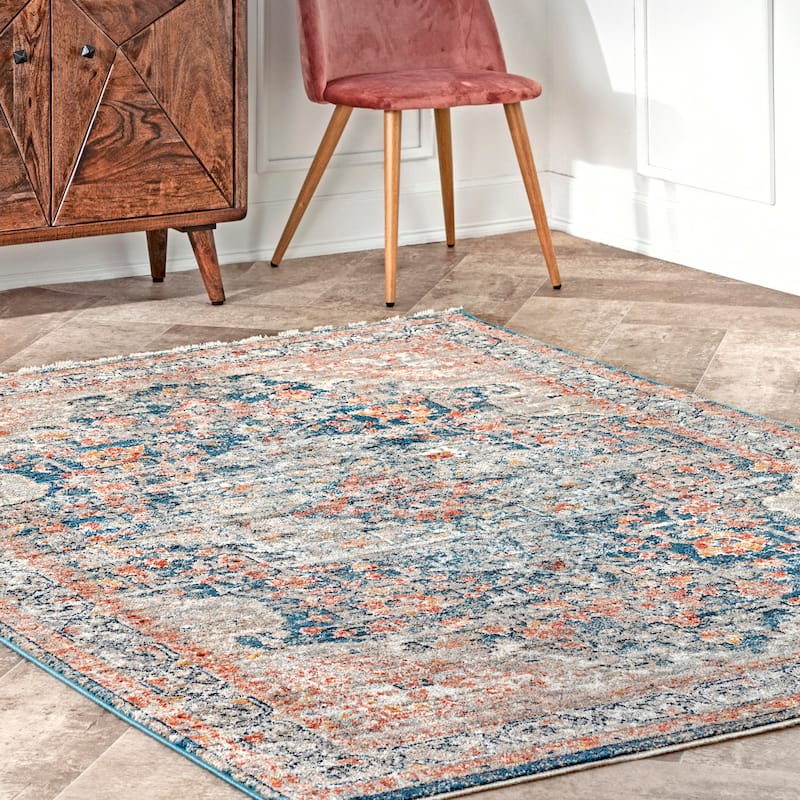 Nuloom Georgia Traditional Medallion Area Rug - 2' x 8' - Blue - Runner