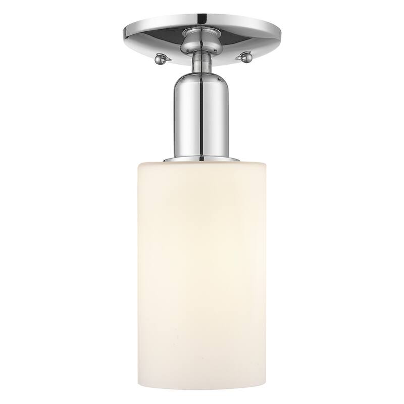 Innovations Lighting 716-1C-11-5 Clymer Semi-Flush Clymer 5" Wide - Polished Chrome / Matte White