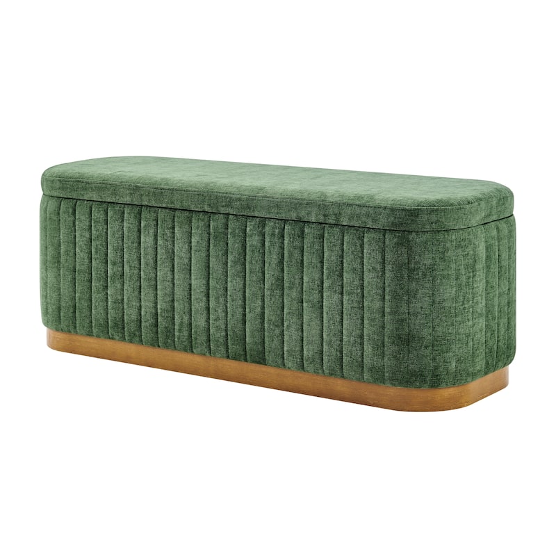 NPD Furniture Clinton Chenille Storage Bench