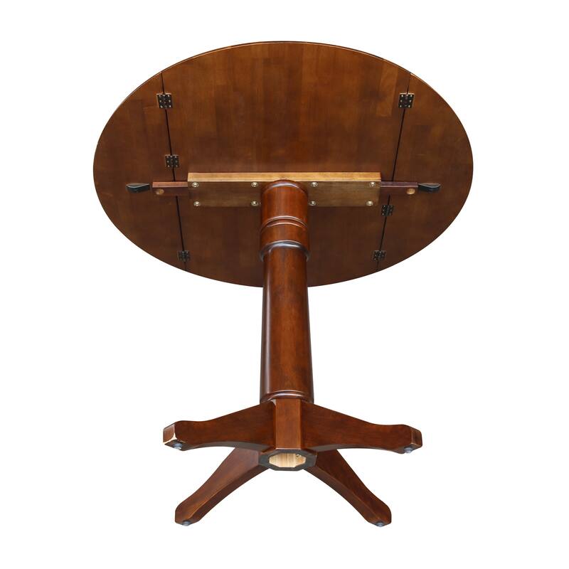 42" Round Dual Drop Leaf Table - Espresso
