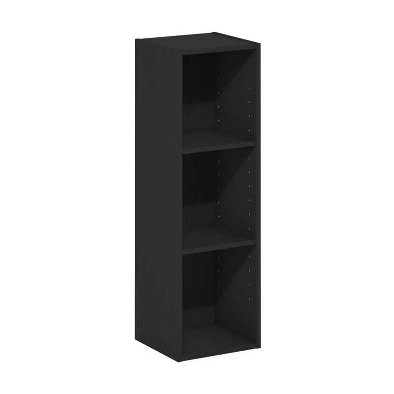 Furinno Fulda 3-Tier Space Saving Storage Shelf Bookcase, 10-Inch Width - Blackwood