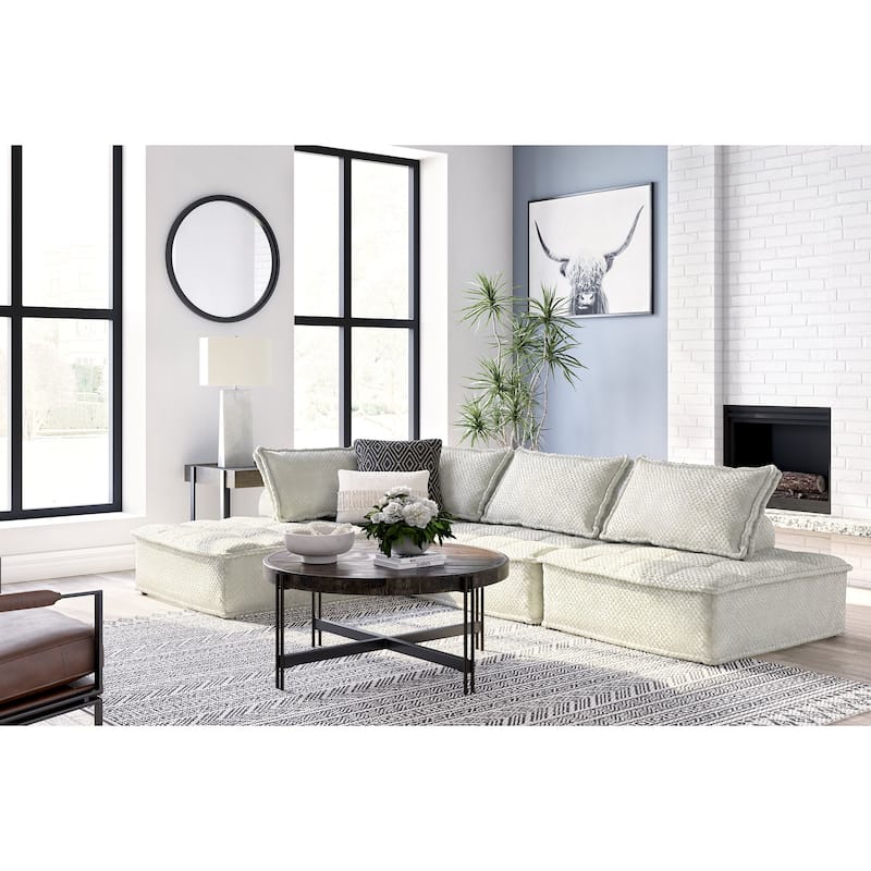 Signature Design by Ashley Bales Gray 4-Piece Modular Seating - 117" W x 78" D x 28" H