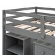 preview thumbnail 49 of 50, Contemporary Low Study Twin Loft Bed with Cabinet and Rolling Portable Desk, Solid Construction & Versatility Galore