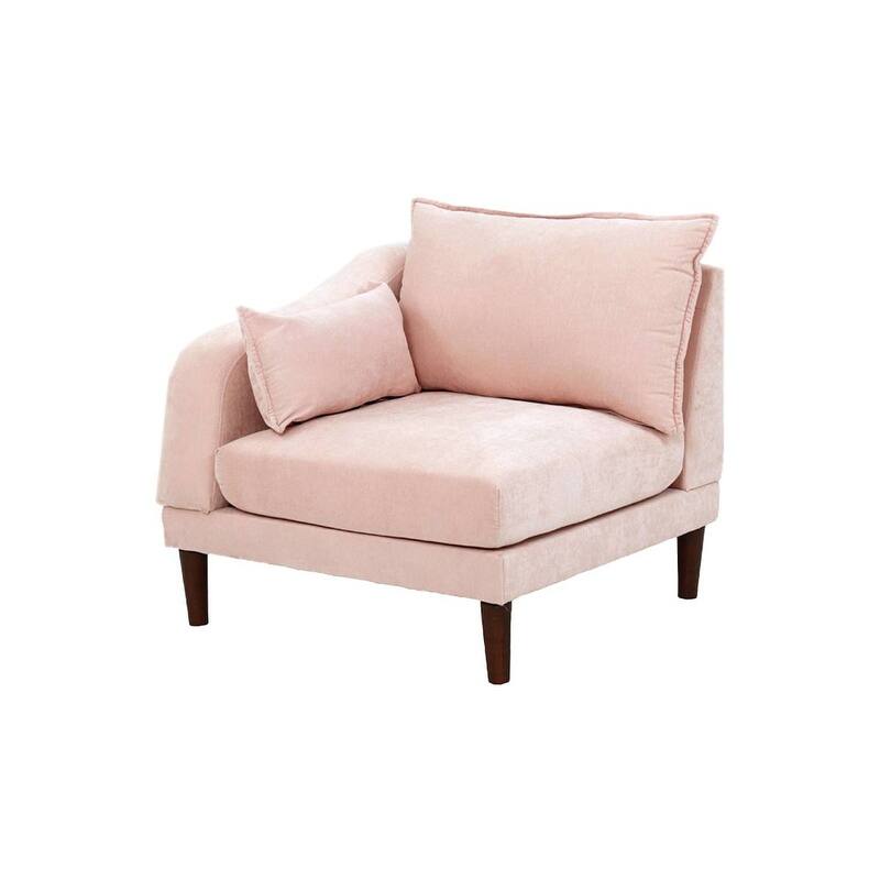 5pcs Blush Pink Fabric L-Shaped Sectional Set, 93x60x31 inches, 200 pounds