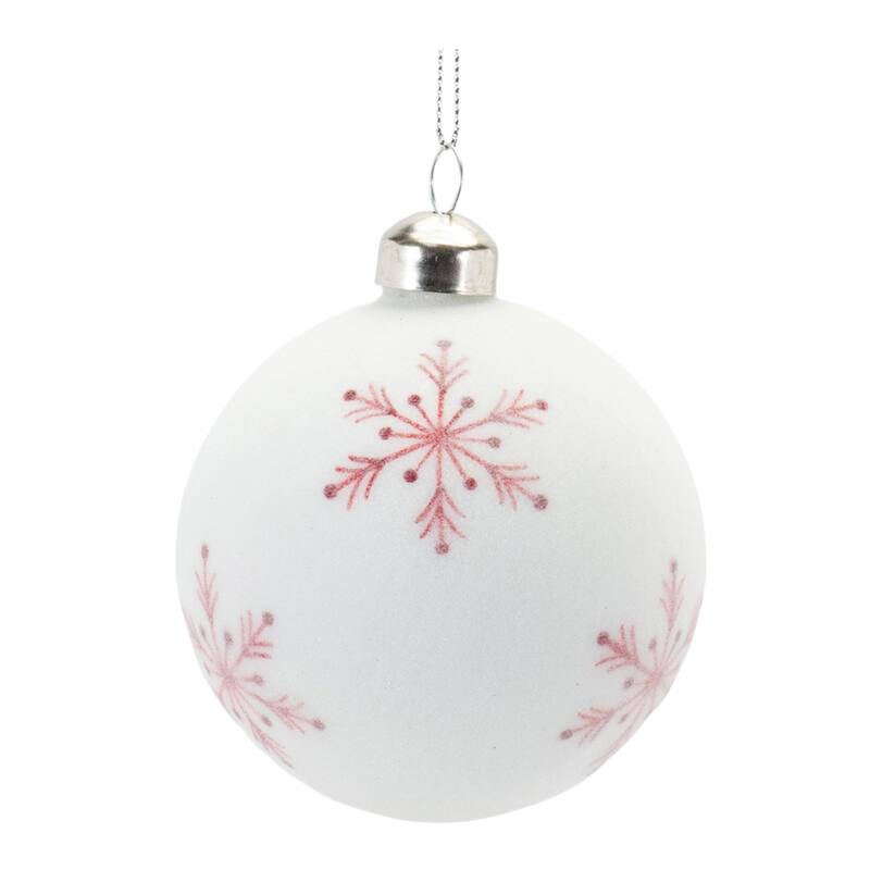 Frosted Snowflake and Tree Ball Ornament (Set of 12)