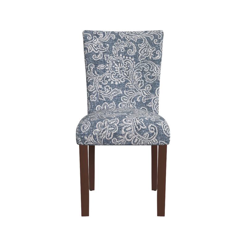 Jax Parsons Dining Chair Set of 2, Blue Jacobean Print Polyester