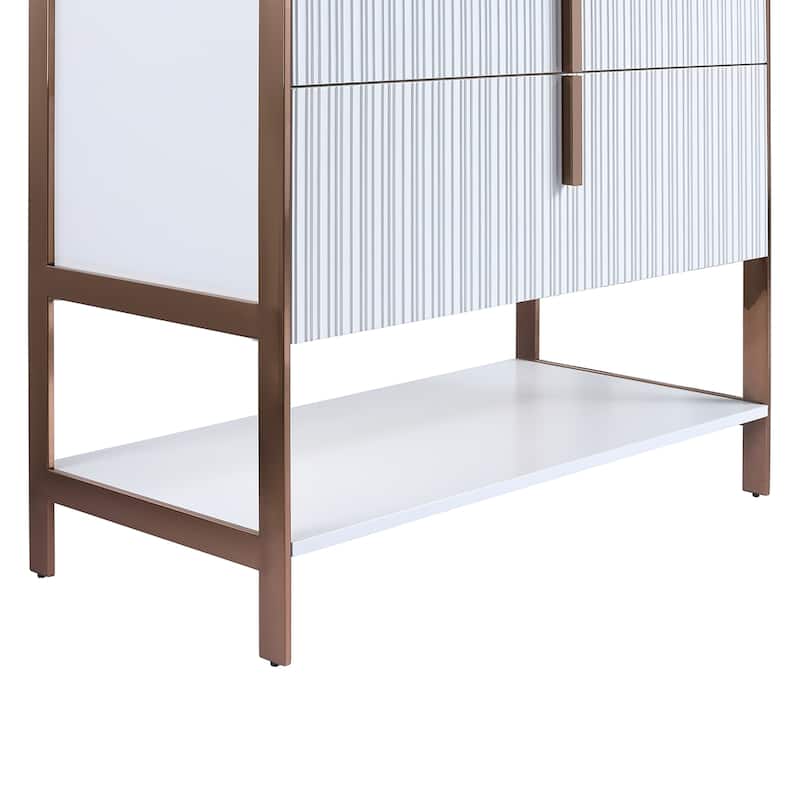 Fine Fixtures Serenity Modern Bathroom Vanity with Black Gel Acrylic Top