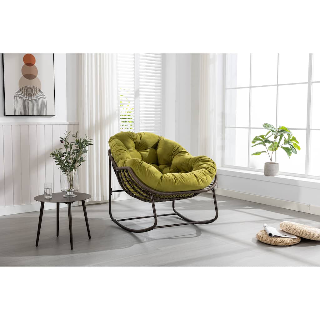 37.2" Rocking Chair with Steel Frame