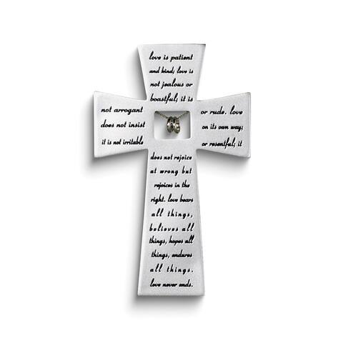 Curata Love Never Fails Wedding Rings Resin Wall Cross