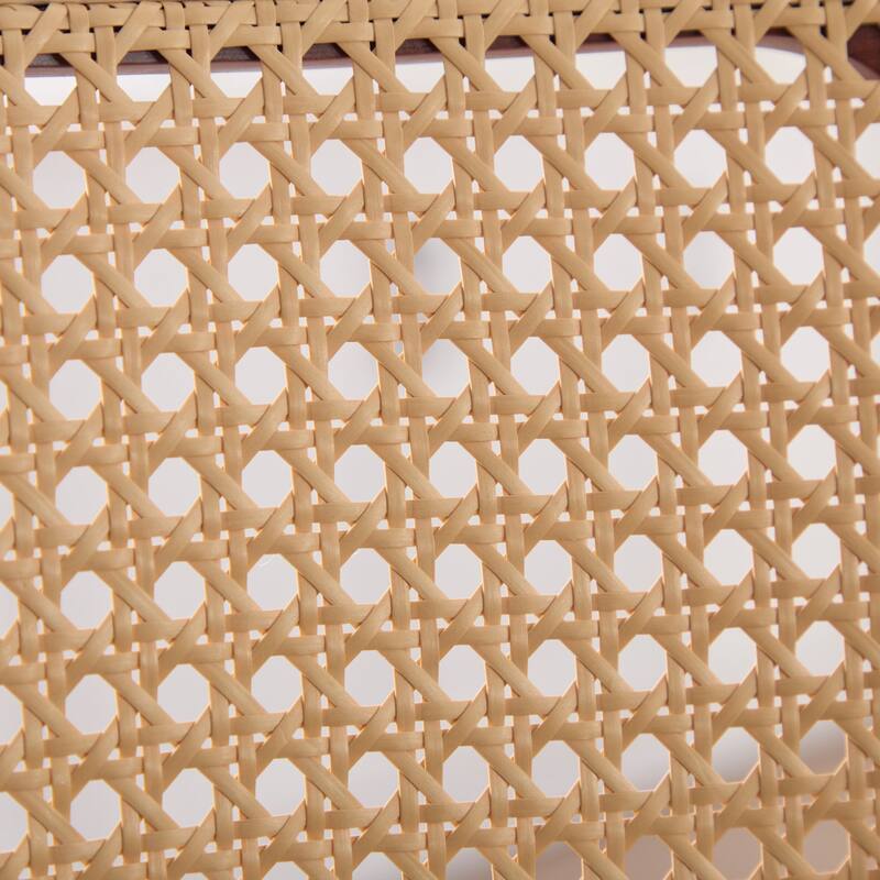 Set of 2, 26-Inch Counter Height Bar Stools - Cane Rattan Back, Linen Upholstered Seat, Swivel Design for Kitchen